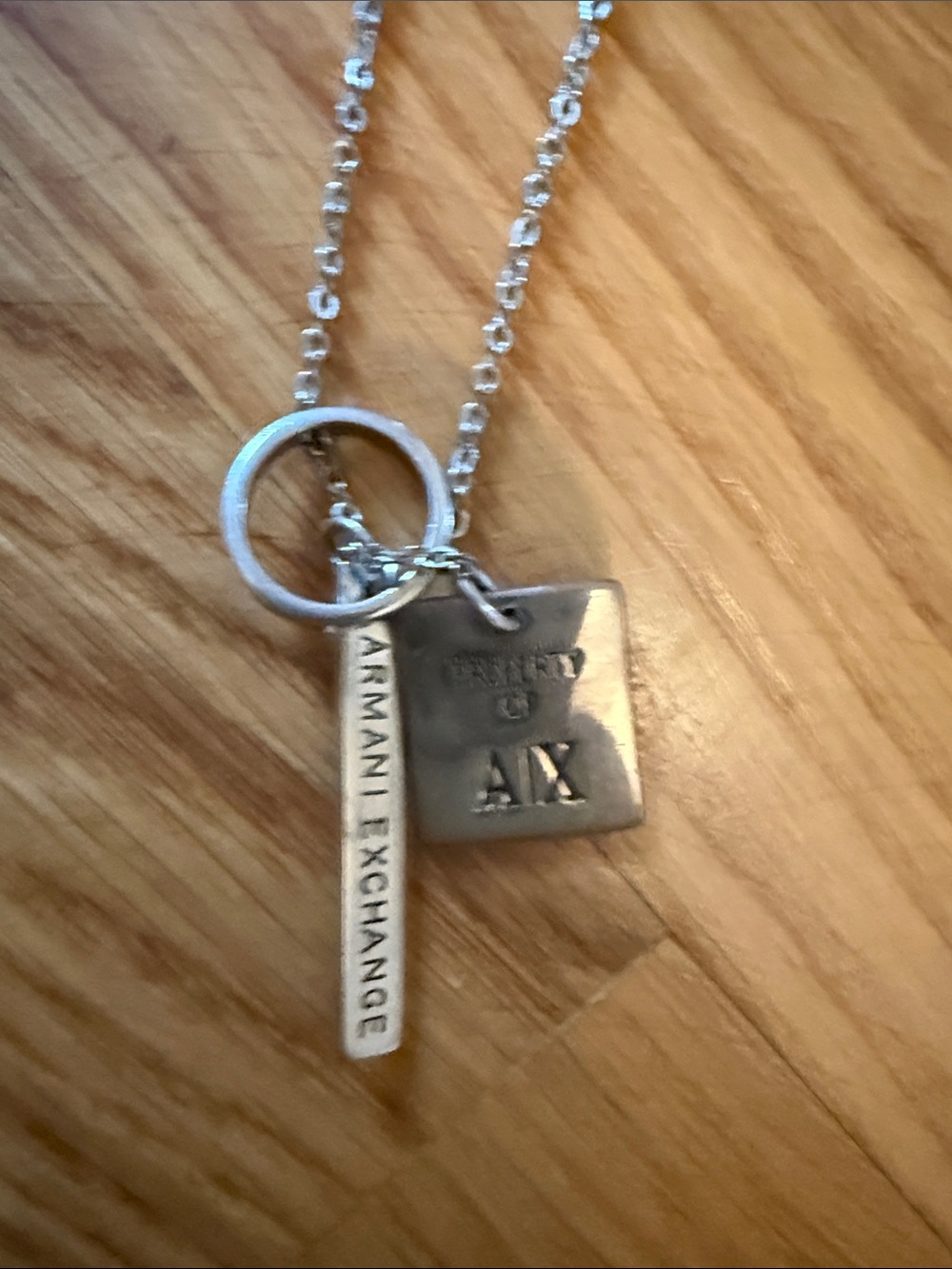Armani Exchange silver-tone AX charm necklace